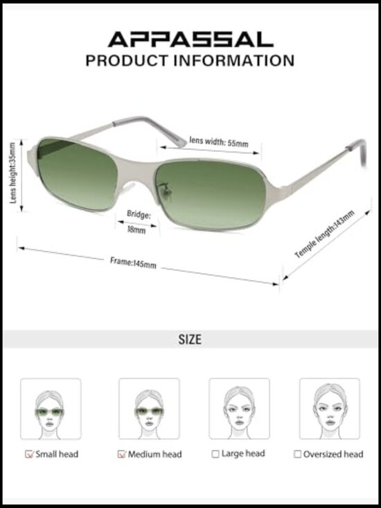 Retro Metal Rectangle Sunglasses UV400 Protection Wrap Around main image 6